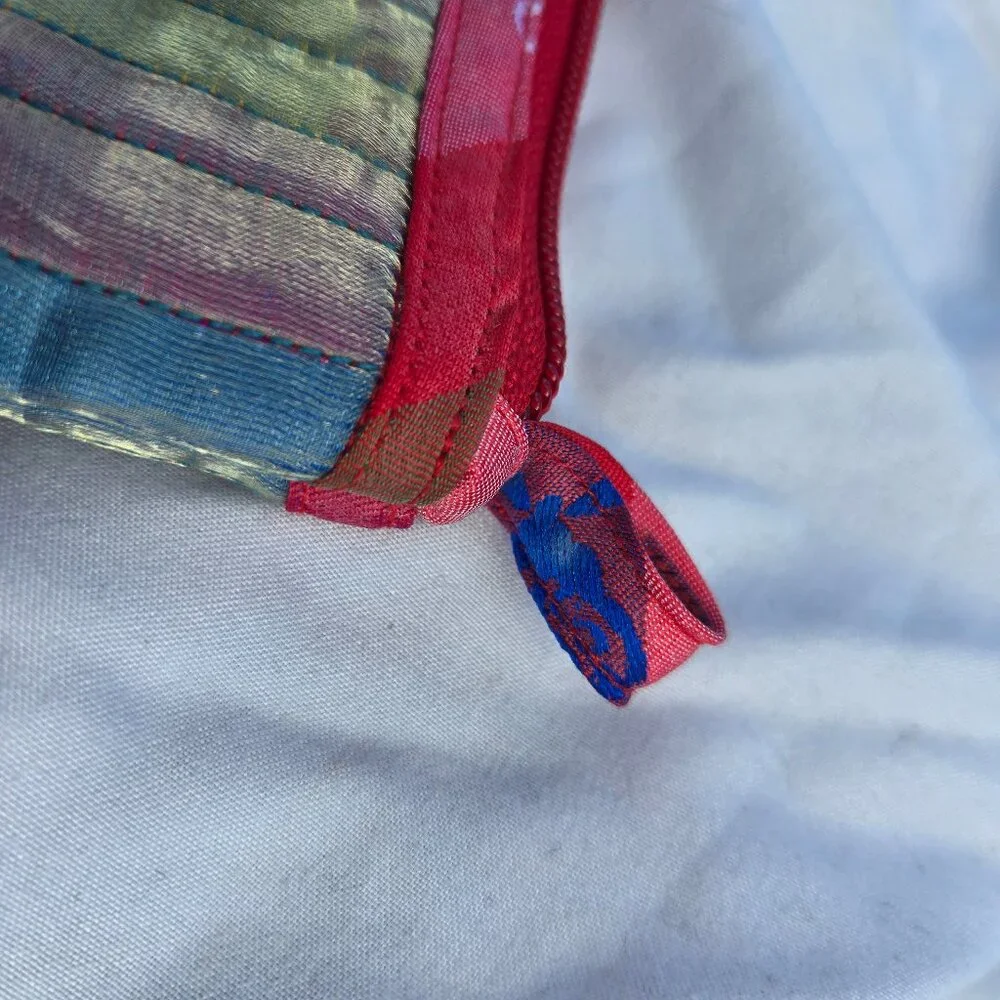 Vintage Rainbow Micro Pastel Clutch Purse with Strap Korea Iridescent Floral